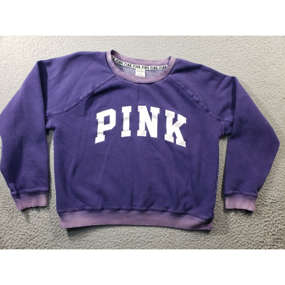 PINK Victoria's Secret Women's Purple Crewneck Sweatshirt